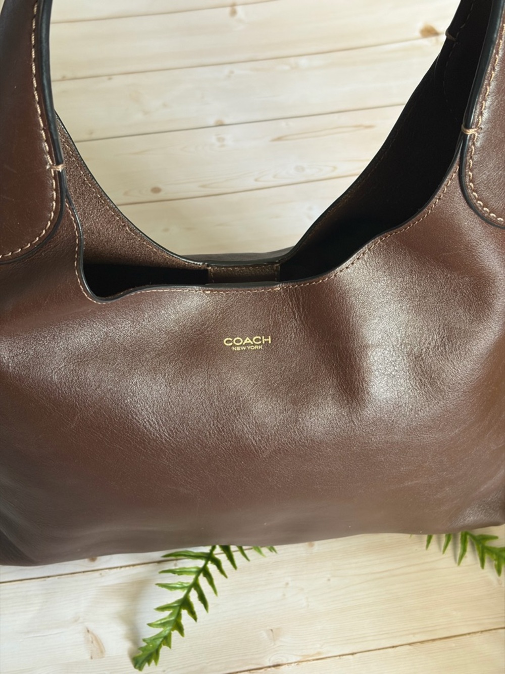 Coach Brooklyn Shoulder Bag 28 Dark Brown Leather - Picture 7 of 10
